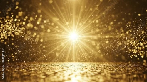 Golden Sunrise Sparkle Over Water In Slow Motion.