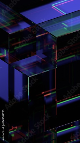 Abstract futuristic background, colorful sci-fi design, vertical orientation, 3d render