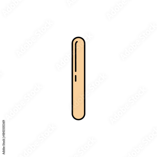 A simple illustration of a wooden tongue depressor.