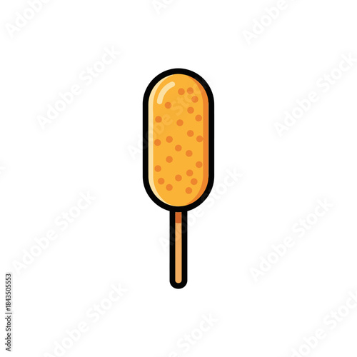 Delicious Corn Dog Illustration on a Stick.