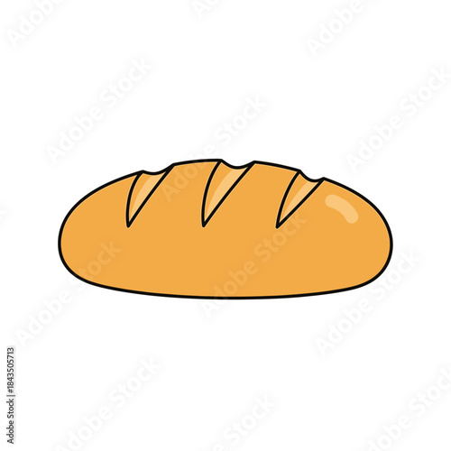 Freshly baked loaf of bread illustration.
