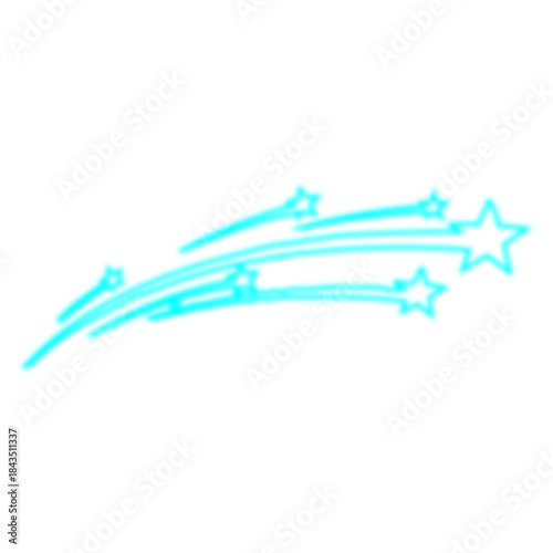 Shooting star with trail of stars in the sky