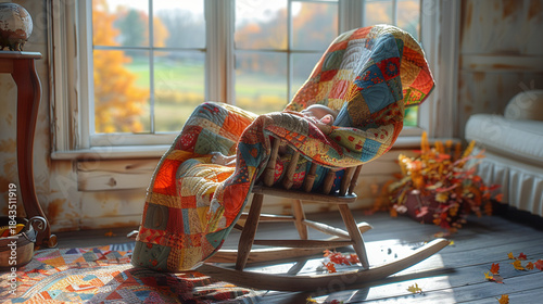 Cherished Moments: Baby's Haven in a Quilted Rocking Chair