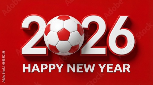 2026 Happy New Year Soccer Ball Celebration