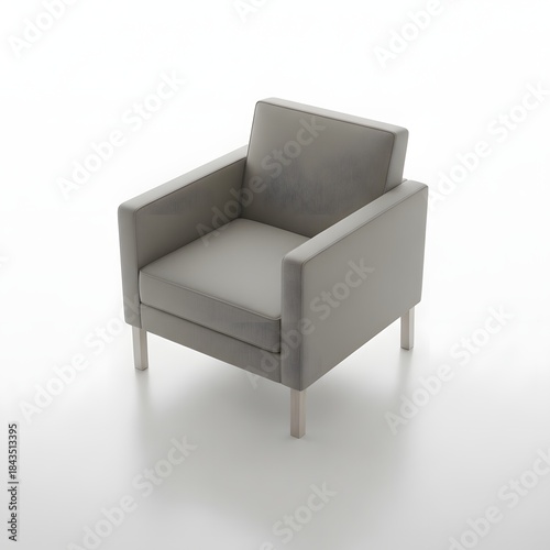 Modern Gray Armchair: This sleek and modern gray armchair, with its clean lines and minimalist design, exudes a sense of sophisticated comfort and style.  