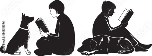 Children Reading with Dogs