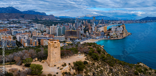 Aerial view of Benidorm, Alicante province, Valencian Community, Spain