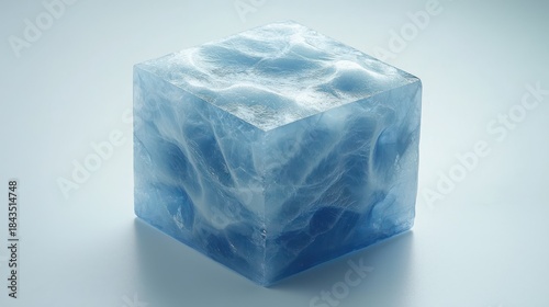 Aerogel sample block square ultra-light properties remarkable transparency professional photography clean lighting translucent blue material nanotechnology research