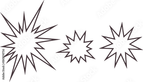 Minimalist black and white symmetrical starburst explosion
