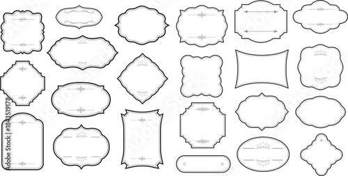 Collection of Ornate Decorative Vintage Labels and Frames