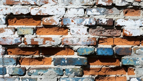 ia generated. Brick wall texture with colored tones and seamless repeating pattern, perfect for widescreen backgrounds, banners, and design projects.
