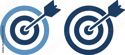 Two blue target icons with arrows hitting the bullseye