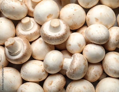 fresh mushrooms on a market stall