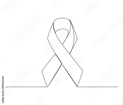 Continuous line drawing of AIDS Ribbon sign. Single line illustration of AIDS Ribbon sign, Illustration, World AIDS Days Concept. Editable outline.