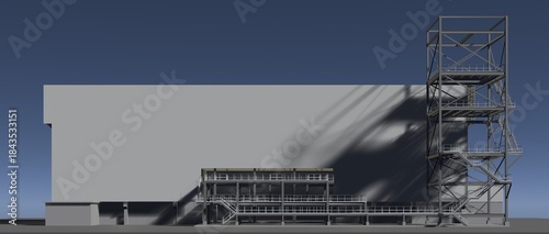 3D illustration of industrial project
