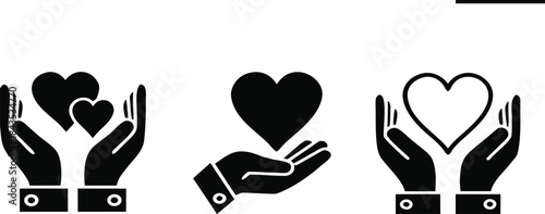 Hands holding hearts love care charity support