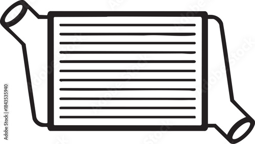 Turbo Intercooler Silhouettes Vector Engine Component