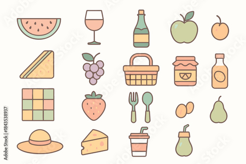 The emoji depicts a picnic (or typical foods and items for a picnic in nature).