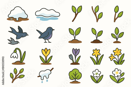 Emojis depicting nature awakening after winter are classic signs of spring.