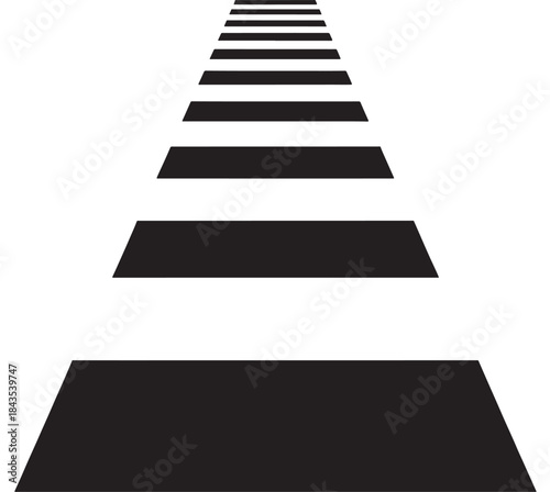 Abstract receding lines forming a pathway modern design on transparent background silhouette