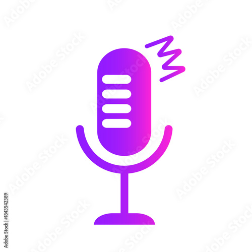 Podcast element. Studio microphone. Concept webinar, online training, radio show or audio blog. 