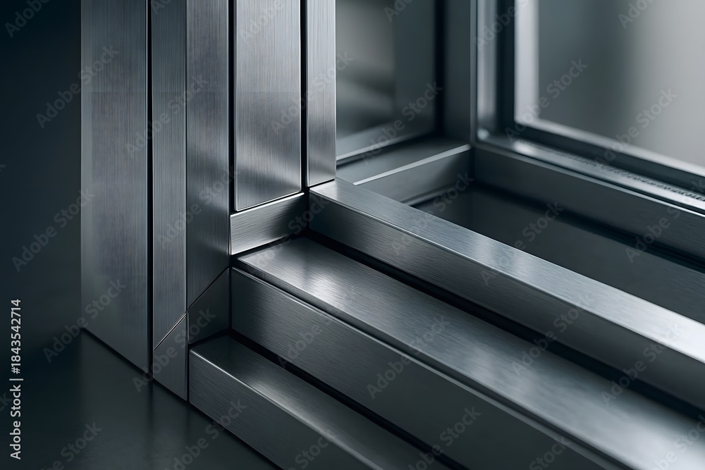 Fototapeta premium Modern Aluminum Window Frame Detail for Architectural Design and Construction Marketing