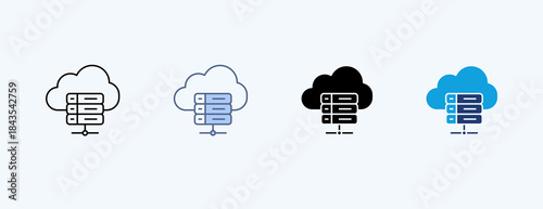 Cloud Computing Multiple Icon Illustration Vector