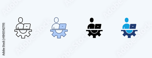 It Manager Multiple Icon Illustration Vector