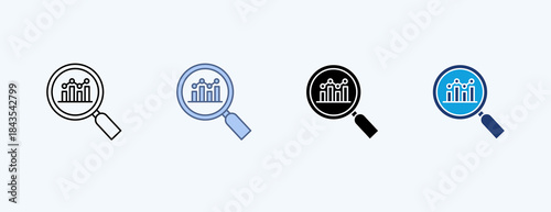 Data Analitics Multiple Icon Illustration Vector