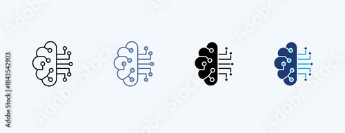 Machine Learning Multiple Icon Illustration Vector