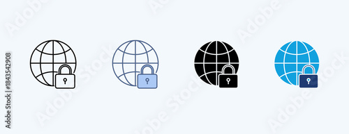 Network Security Multiple Icon Illustration Vector