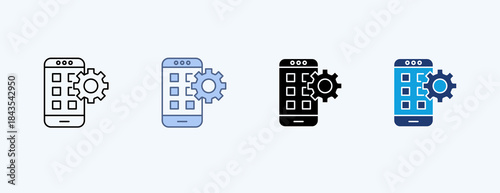 Mobile Aplication Multiple Icon Illustration Vector