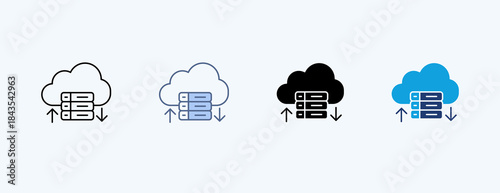 Cloud Storage Multiple Icon Illustration Vector