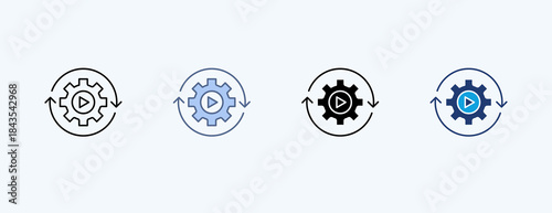 Automation Multiple Icon Illustration Vector