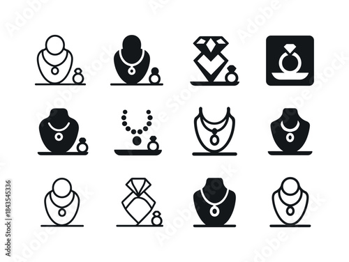 Emblematic Accessory Icons. accessory layout. Icon set. Set Logo