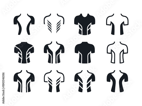 Smart Textile Logos. Smart textiles for athletes. Icon set. Set