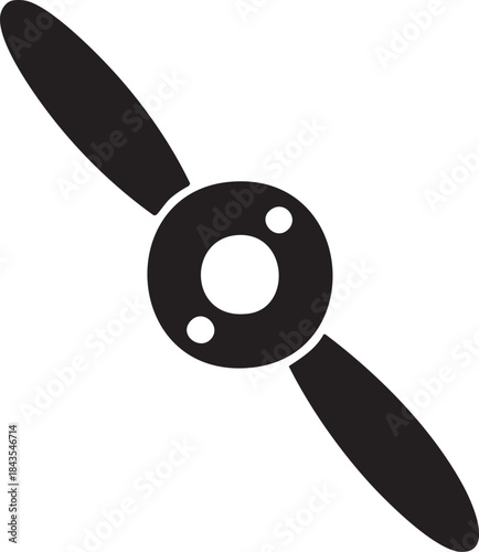 Small Aircraft Tail Rotor Assembly Silhouettes Vector Icon