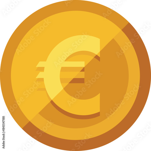 Close up of a gold euro coin with intricate details