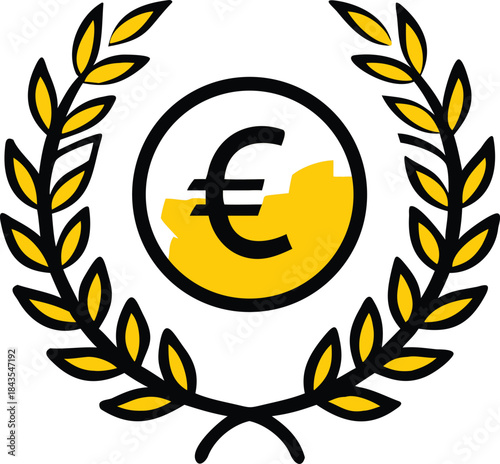 Elegant european coin border with laurel wreath embellishment