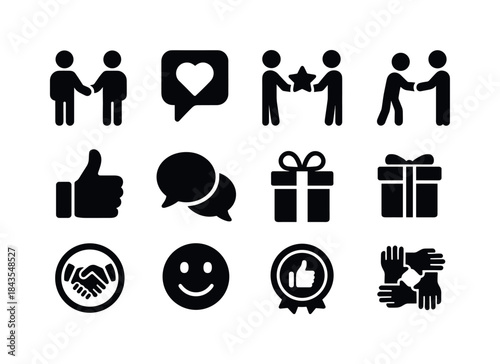 Peer Recognition Icons. Peer Recognition. Solid icon set of Peer