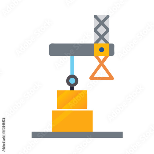 Illustration of a crane lifting cargo in a construction site