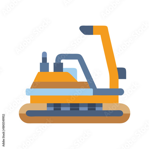 Minimalist Vibratory Plate Compactor Illustration on a Black Background