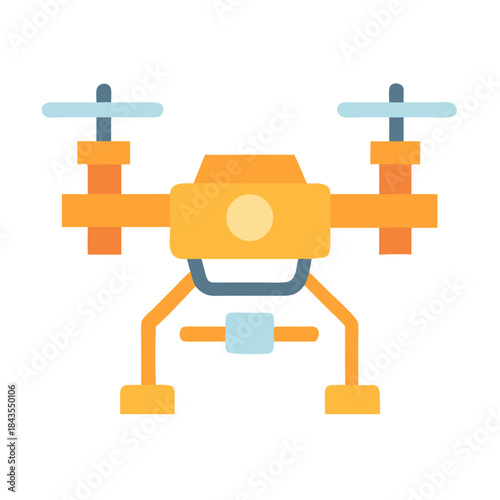 Isolated flat drone design for aerial photography applications