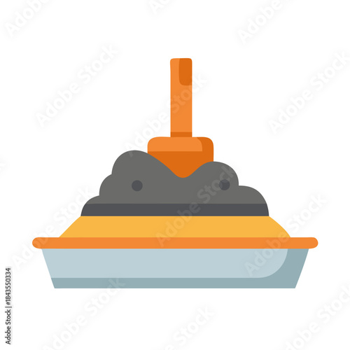 Flat vector graphics of construction mortar mixing equipment