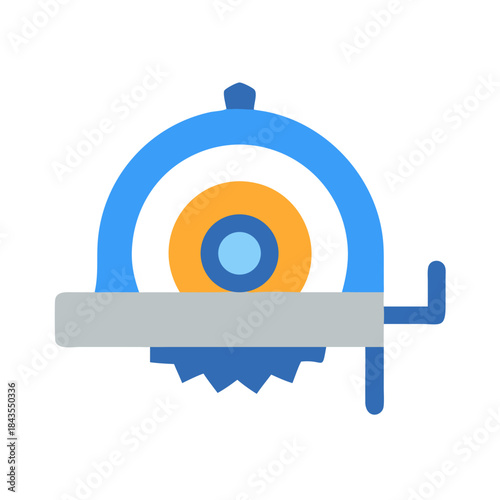 Isolated circular saw illustration on a black background