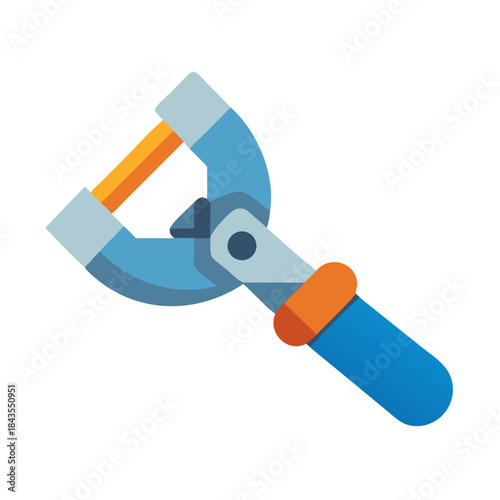 Colorful C Clamp Cartoon Illustration on Black Background