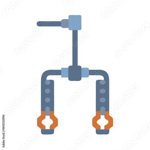 Stylized machine part illustration with flat design on black