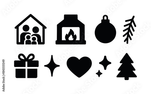 Umbrella Icon Set. Street photography with umbrellas. Line outline icon set of Street photography with