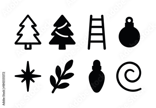 Winter Soup Icons. Hot soup winter window. Line outline icon set of Hot soup winter window: bowl silhouette,