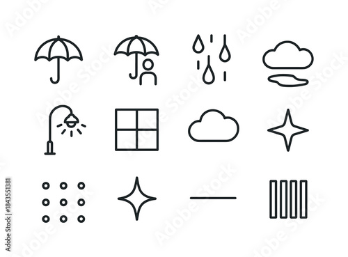 Minimal Holiday Icons. Minimal holiday meal setup. Filled icon set of minimal holiday meal setup: circle dish,